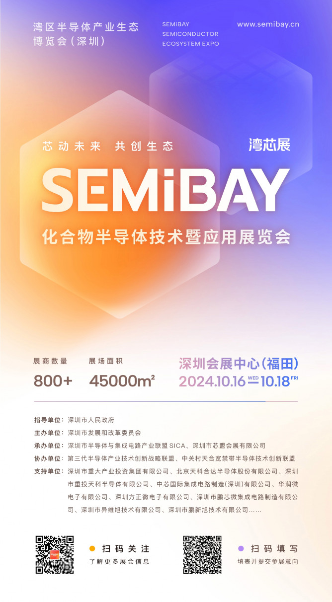 SEMiBAY/灣芯展| 800+展商齊聚化合物半導(dǎo)體技術(shù)暨應(yīng)用展覽會(huì)，10月15-18日深圳見(jiàn)！